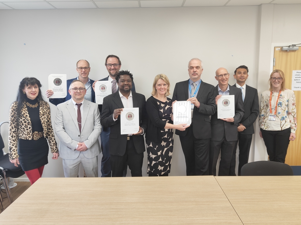 Dr Paul McAndrew (fourth from right), from the ACSA Committee, pictured with the Northumbria Healthcare NHS Foundation Trust team.