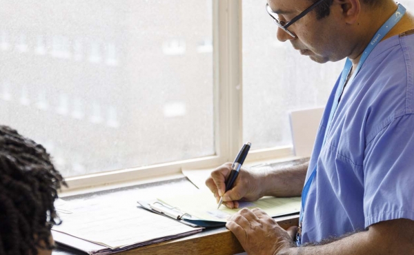 Doctor in scrubs