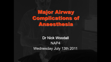 NAP4 Major Complications in Anaesthesia