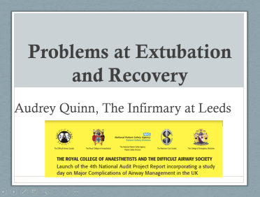 NAP4 Problems with extubation and recovery