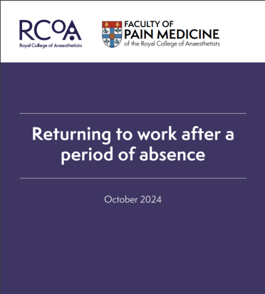 Front cover of the Returning to work after a period of absence