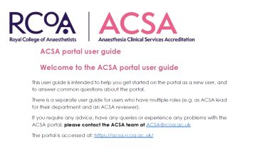 ACSA portal guide 2025 preview