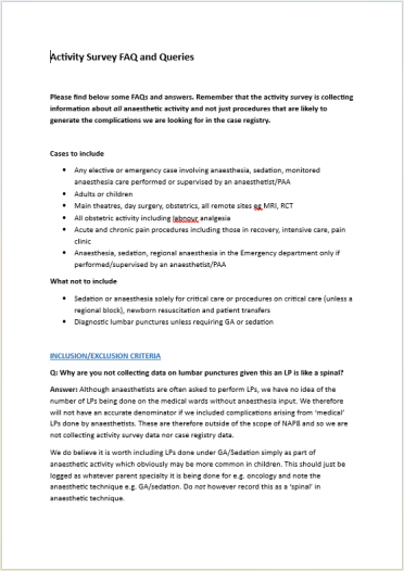 NAP8 Activity Survey FAQs
