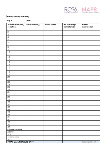 Activity Survey Tracking Log - Word